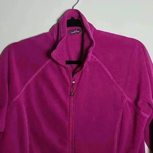 EDDIE BAUER Ladies Full-Zip Microfleece Pink Jacket EB225 Size Medium - Picture 3 of 13